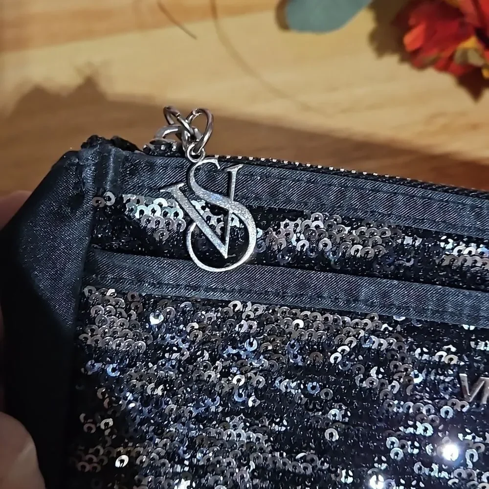 Victoria's Secret CLEARANCE  sequined black cosmetic bag